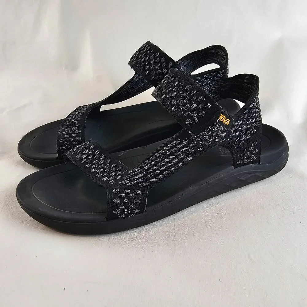 Teva Terra Float 2 Knit Sandals Mens 10 Black Gray Sport Hiking Outdoor Strap